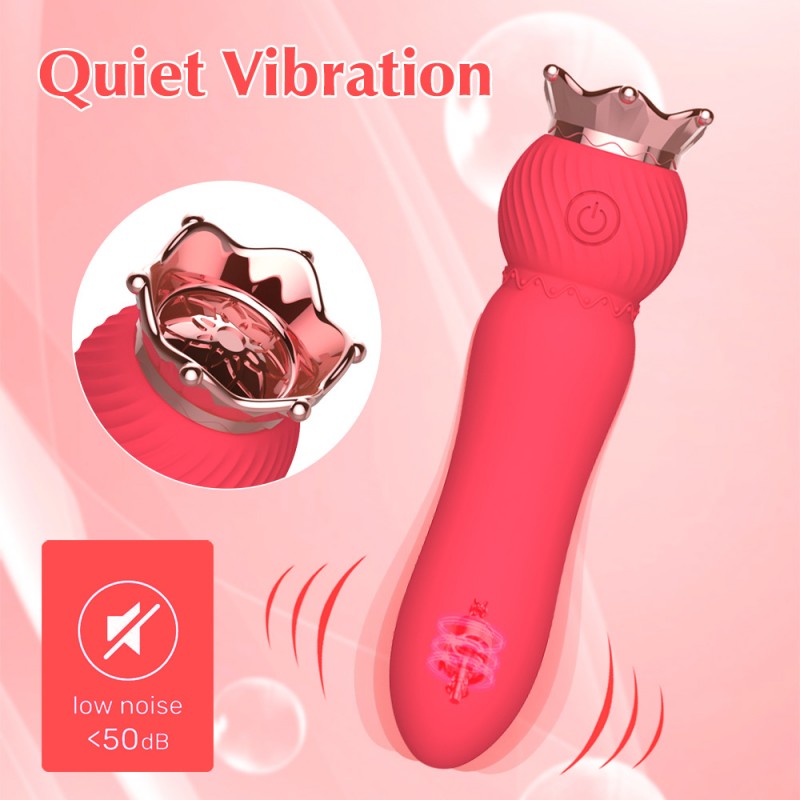 Стильный вибратор для женщин Mini Crown Wand Red. Артикул: IXI63443