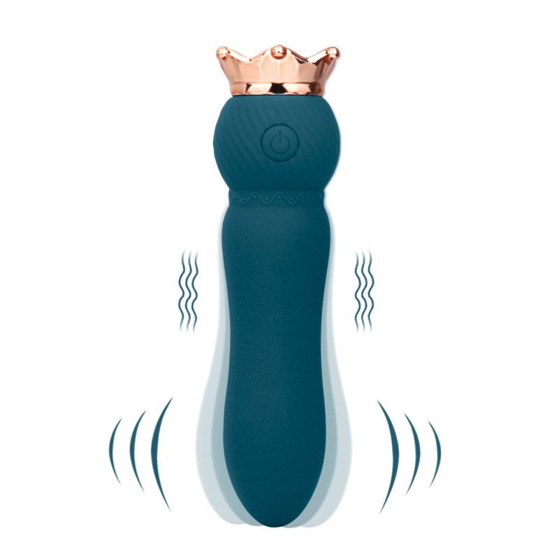 Стильный вибратор для женщин Mini Crown Wand Green. Артикул: IXI63444