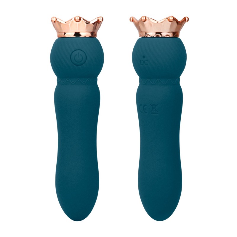 Стильный вибратор для женщин Mini Crown Wand Green. Артикул: IXI63444
