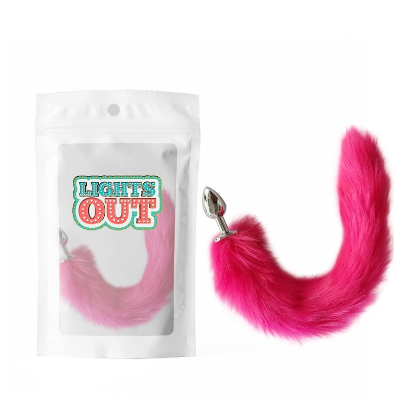 Анальная пробка с пышным хвостом Foxs Plug Tail Large Rose. Артикул: IXI63450