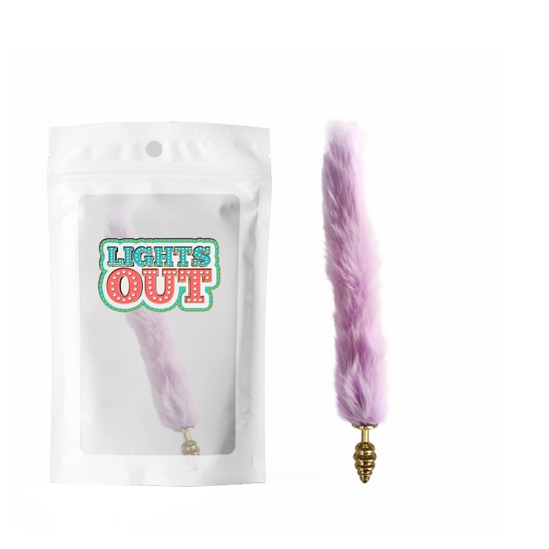 Anal Plug With Tail Foxs Spiral Tail Plug Gold Purple. Артикул: IXI63459