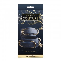 Handcuffs With Gold Chains Bondage Couture Wrist Cuff Blue