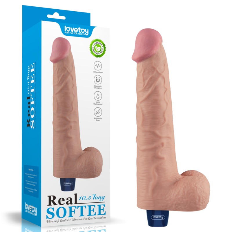 Мультискоростной вибратор Real Softee Rechargeable Vibrating Dildo 10.5. Артикул: IXI63523