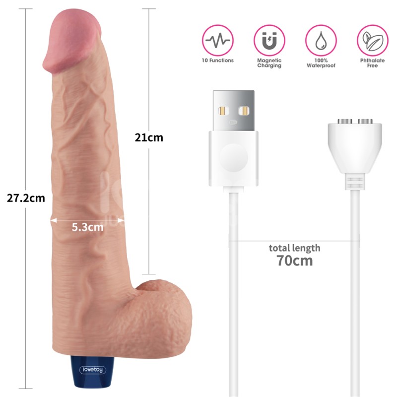 Мультискоростной вибратор Real Softee Rechargeable Vibrating Dildo 10.5. Артикул: IXI63523