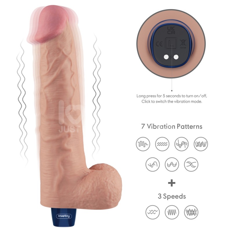 Мультискоростной вибратор Real Softee Rechargeable Vibrating Dildo 10.5. Артикул: IXI63523