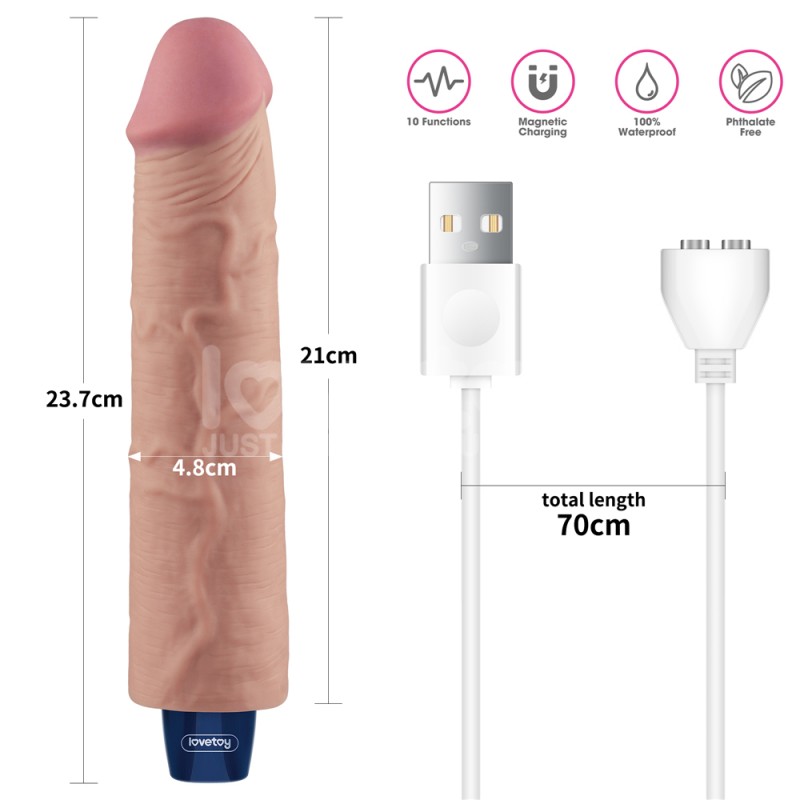 Мультискоростной вибратор Real Softee Rechargeable Vibrating Dildo 9.5. Артикул: IXI63525