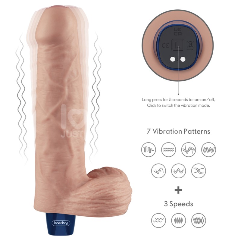 Мультискоростной вибратор Real Softee Rechargeable Vibrating Dildo 9.0. Артикул: IXI63526