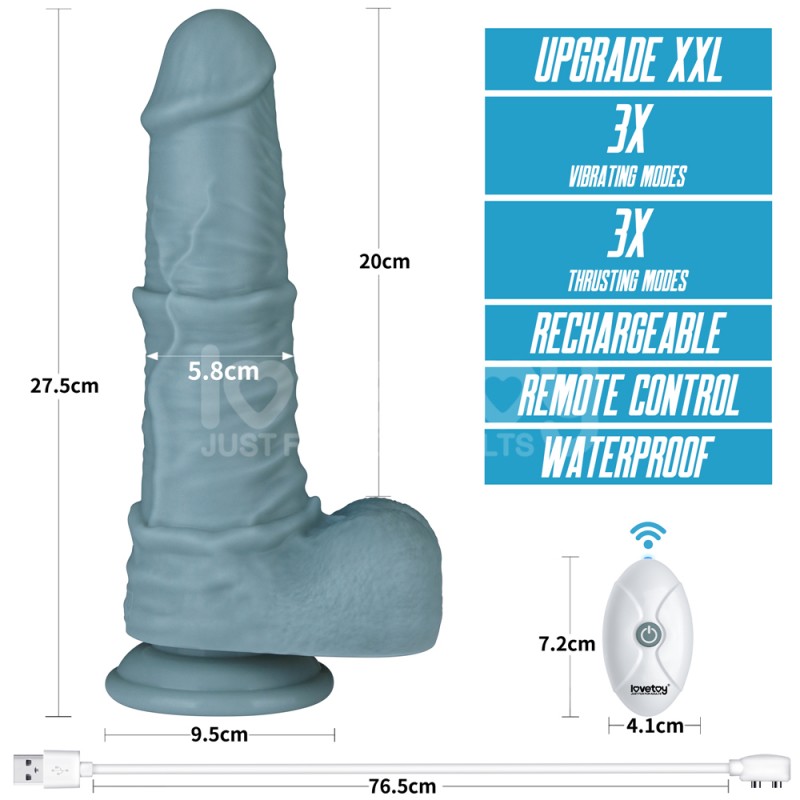 Силиконовый вибратор на присоске Rechargeable Thrusting Vibrating Dildo 11.0. Артикул: IXI63536