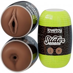    Slider Double-Ended Masturbator Vagina and Anus Brown 
