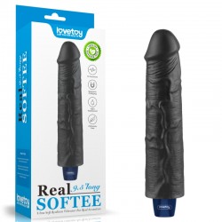   Real Softee Rechargeable Vibrating Dildo Black 9.5