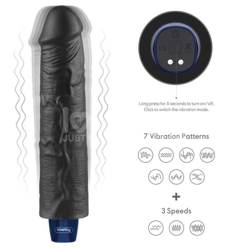 Вибратор мультискоростной Real Softee Rechargeable Vibrating Dildo Black 9.5. Артикул: IXI63578