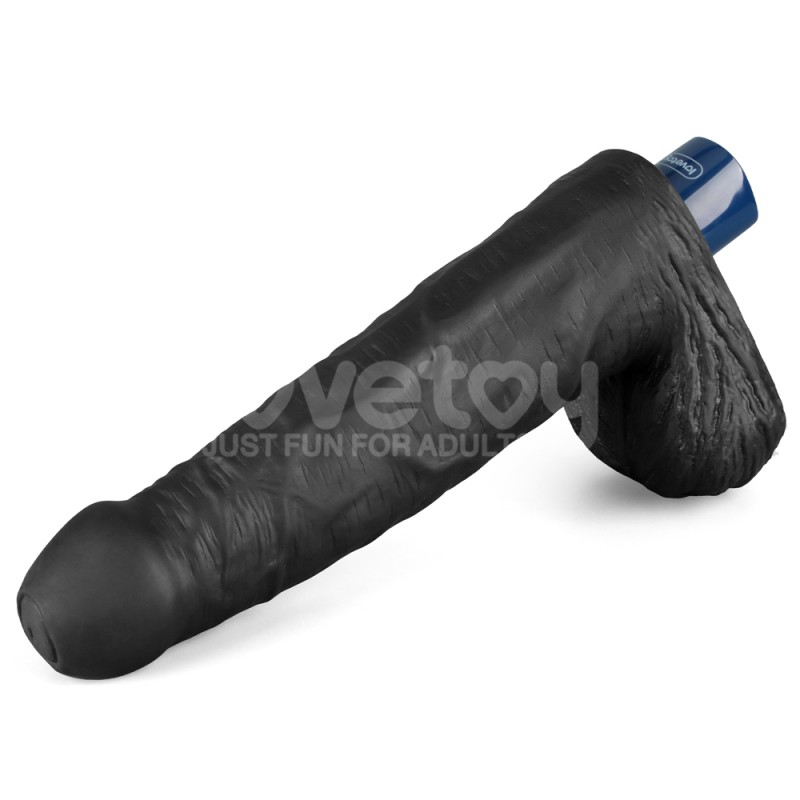 Вибратор мультискоростной Real Softee Rechargeable Vibrating Dildo Black 9.0. Артикул: IXI63581