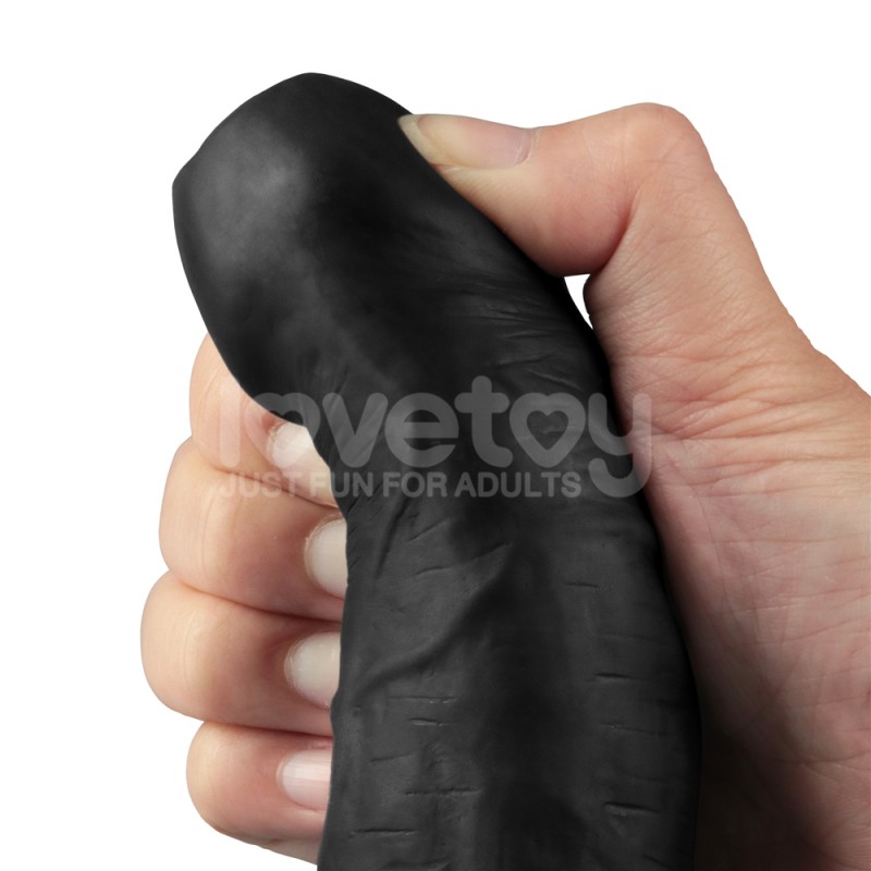 Вибратор мультискоростной Real Softee Rechargeable Vibrating Dildo Black 9.0. Артикул: IXI63581