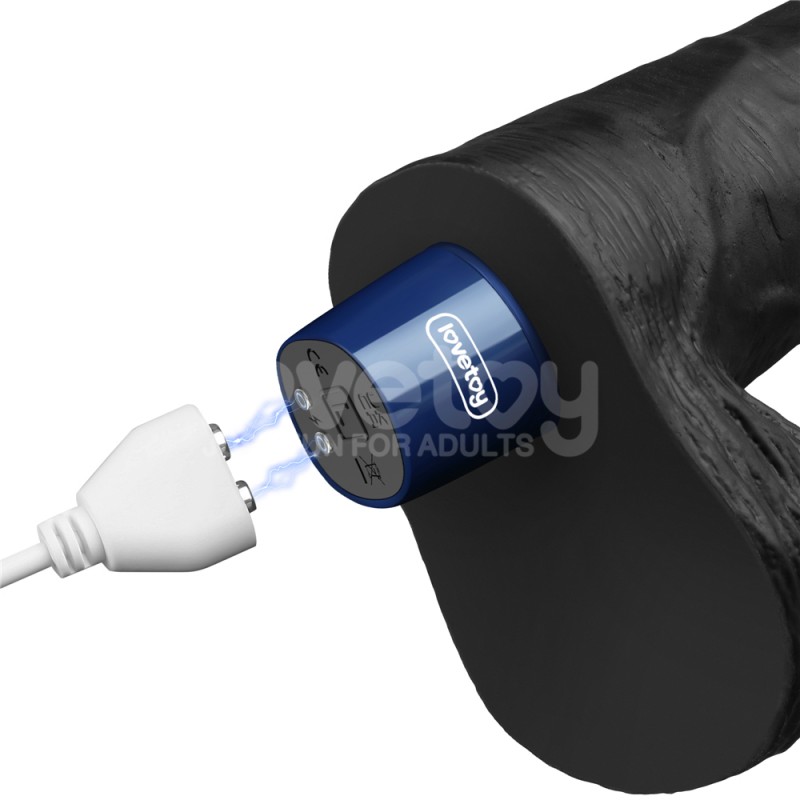 Вибратор мультискоростной Real Softee Rechargeable Vibrating Dildo Black 9.0. Артикул: IXI63581