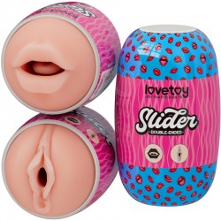    Slider Double-Ended Masturbator Mouth and Vagina Flesh