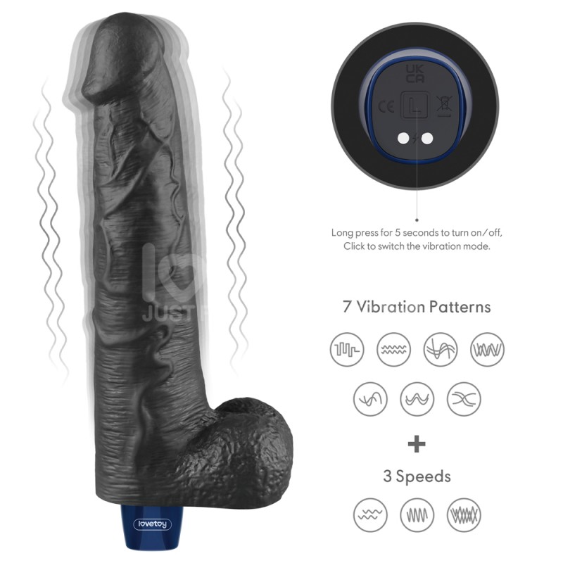 Vibrator Multi-Speed Real Softee Rechargeable Vibrating Dildo Black 10.5. Артикул: IXI63585