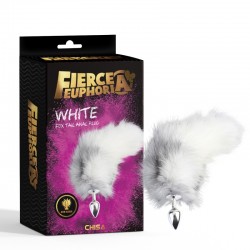      White Fox Tail Anal Plug