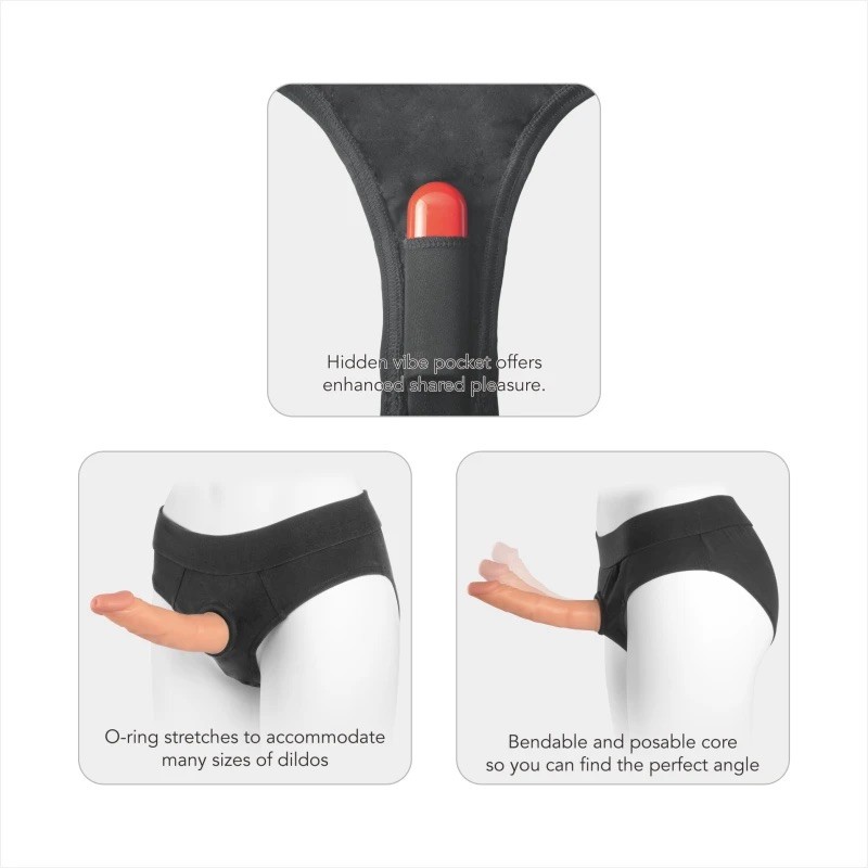 Versatile Unisex Strap-On Harness Briefs Dildo 7.5". Артикул: IXI63634