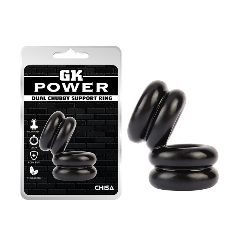 Двойное эрекционное кольцо Dual Chubby Support Ring Black. Артикул: IXI63651