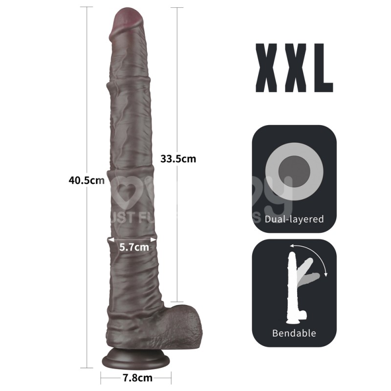 Dual Layered Bendable Silicone Cock XXL(Black) 16.0. Артикул: IXI63660