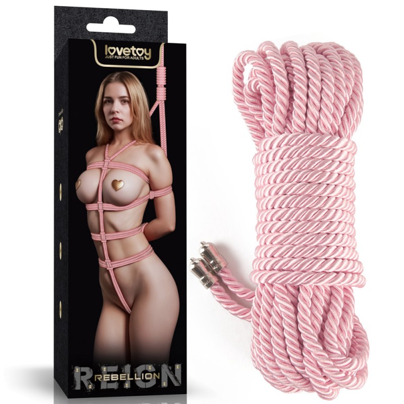Розовая веревка для связывания Rebellion Reign Rose Silky Bondage Rope. Артикул: IXI63682