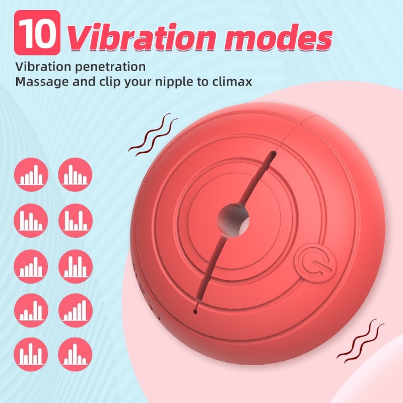 Вибростимулятор для сосков Donut Pin The Nipple Vibe With Remote Orange. Артикул: IXI63708