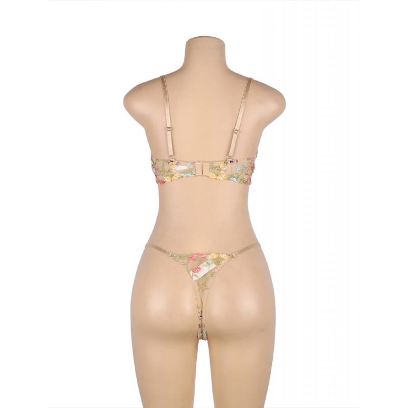 Floral Embroidery Underwire Lingerie Set. Артикул: IXI63723