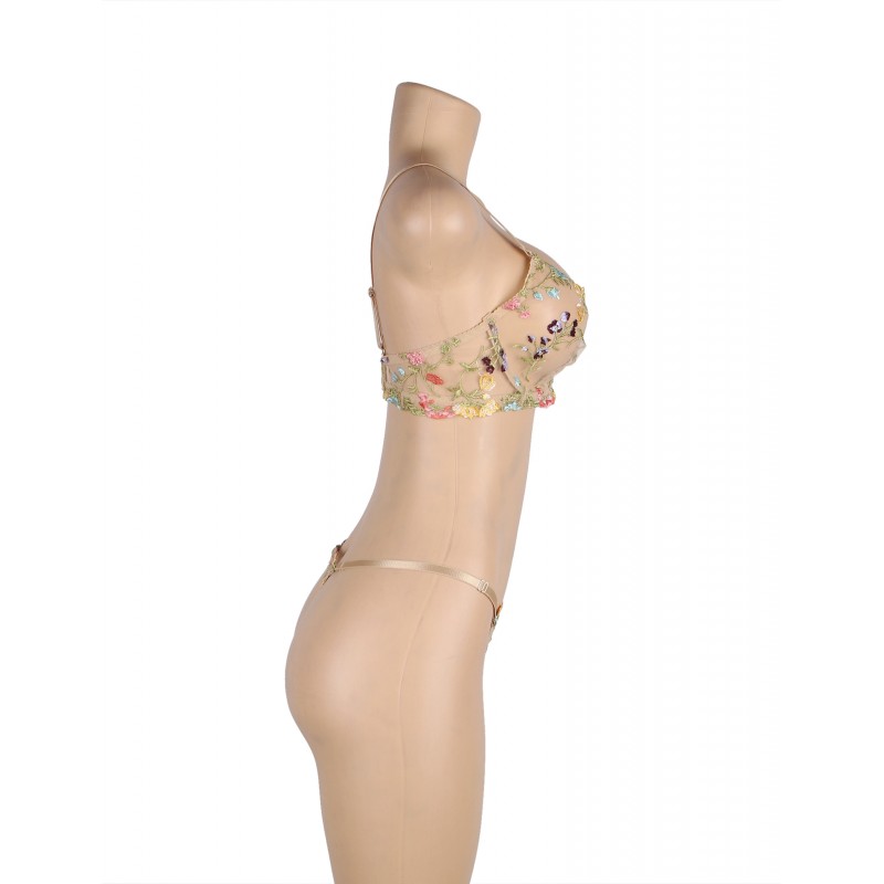 Floral Embroidery Underwire Lingerie Set. Артикул: IXI63723