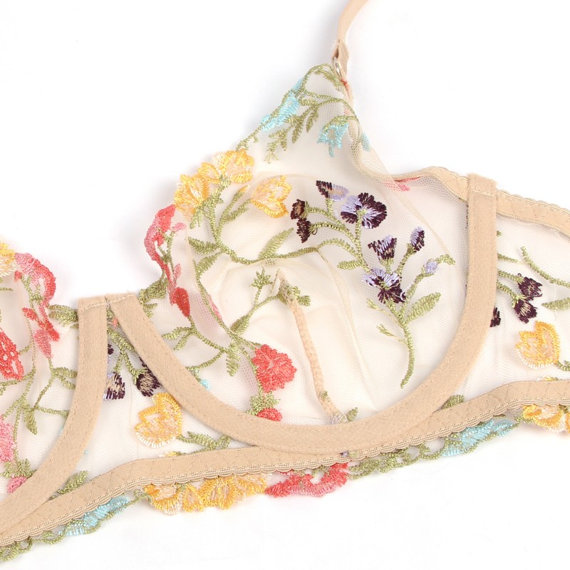 Floral Embroidery Underwire Lingerie Set. Артикул: IXI63723
