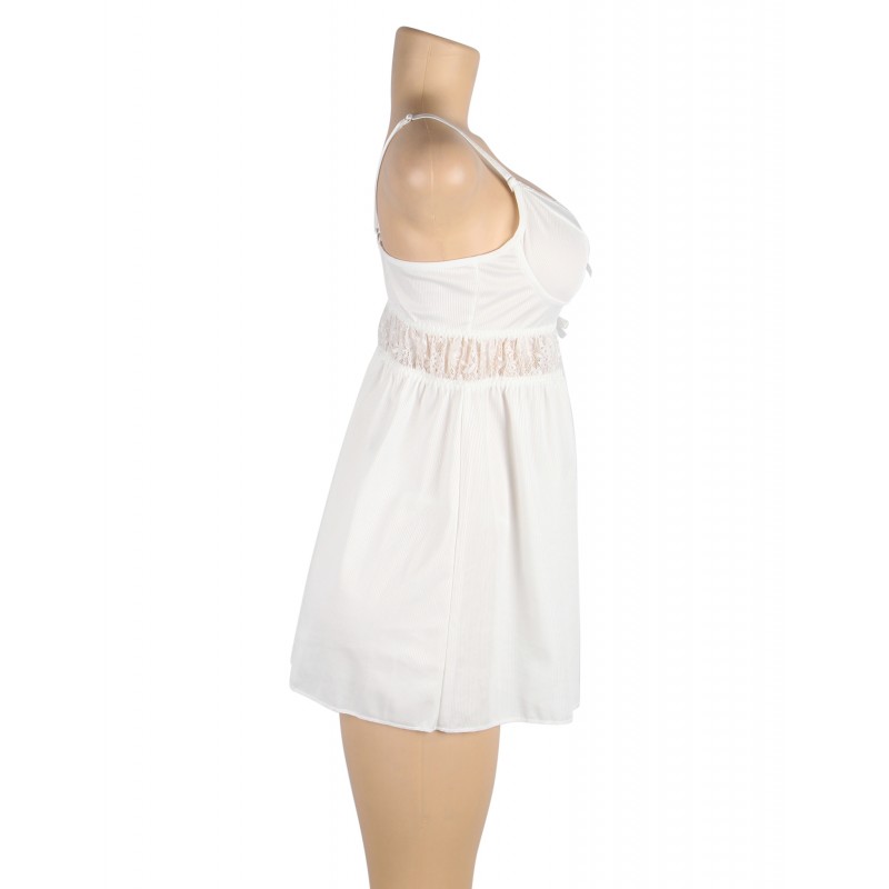 White V-neck sexy suspender Babydoll. Артикул: IXI63728