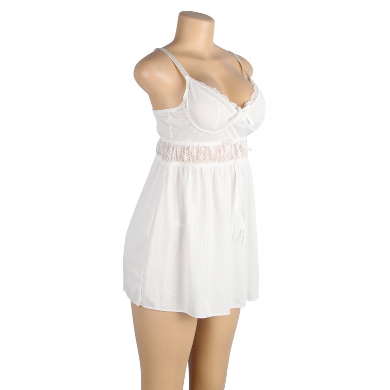 White V-neck sexy suspender Babydoll. Артикул: IXI63728