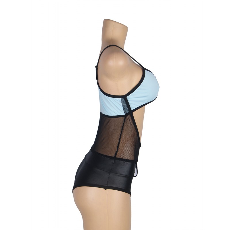 Zipper Front Hollow Out Police Costume with Headwear. Артикул: IXI63729