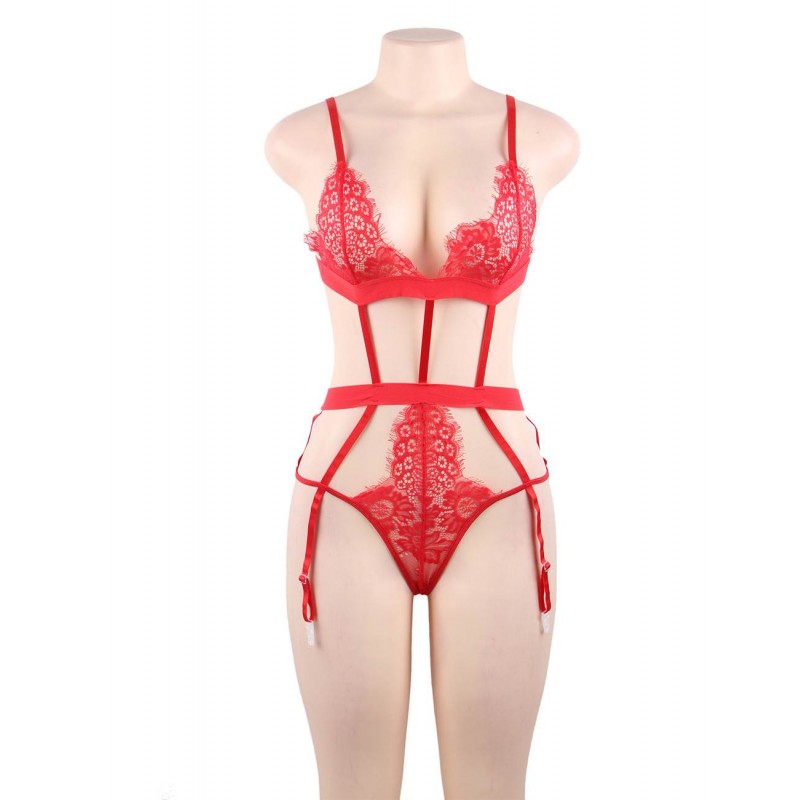 Red Lace Teddy With Blindfold Love Affair. Артикул: IXI63736