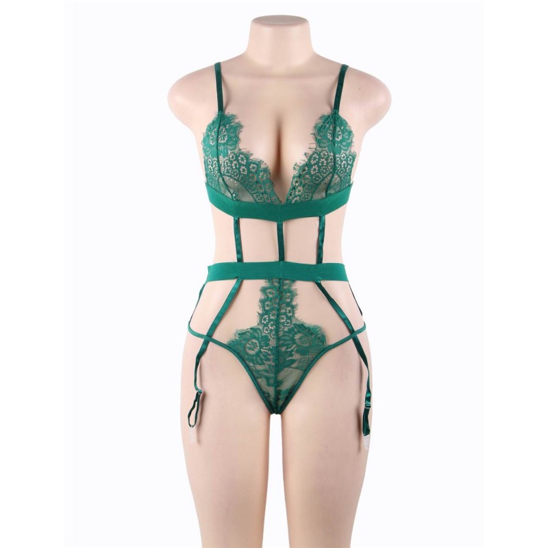 Green Lace Teddy With Blindfold Love Affair. Артикул: IXI63737