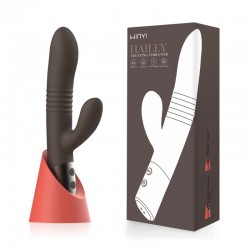 2022 WY0608 Hailey-New Double Head Retractable Rabbit Vibrator (Chocolate)