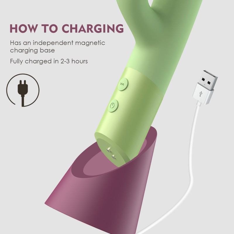 WY0611 Hannah-Dual Vibrators 2023 Wholesale Double Head Rabbit Vibrator with Charger Base. Артикул: IXI63780