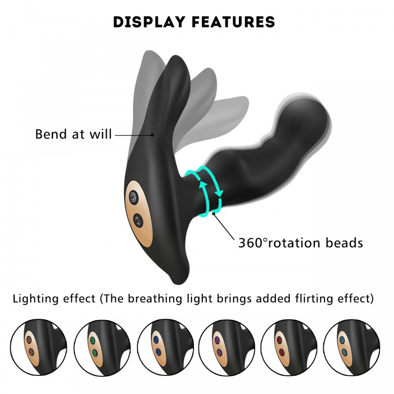 Wy0512 CHARLES-Silicone 10 Stimulation Patterns Vibrating Prostate Massager with Rotating Beads for Male. Артикул: IXI63781