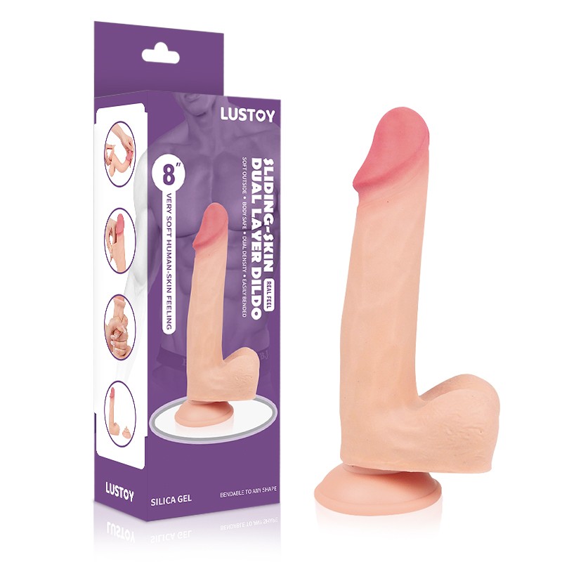 Фаллоимитатор на присоске Sliding Skin Dual Layer Dong Flesh 8.0. Артикул: IXI63842