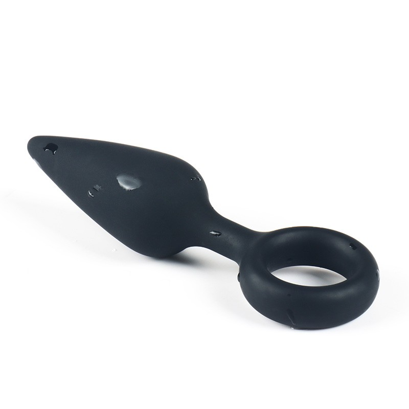 Anal Plug With Ring Silicone Anal Toy Black 5.0. Артикул: IXI63972