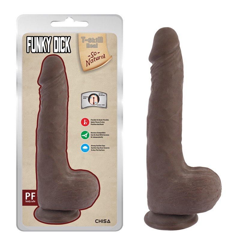 Фаллоимитатор на присоске Funky Dick Brown. Артикул: IXI63996