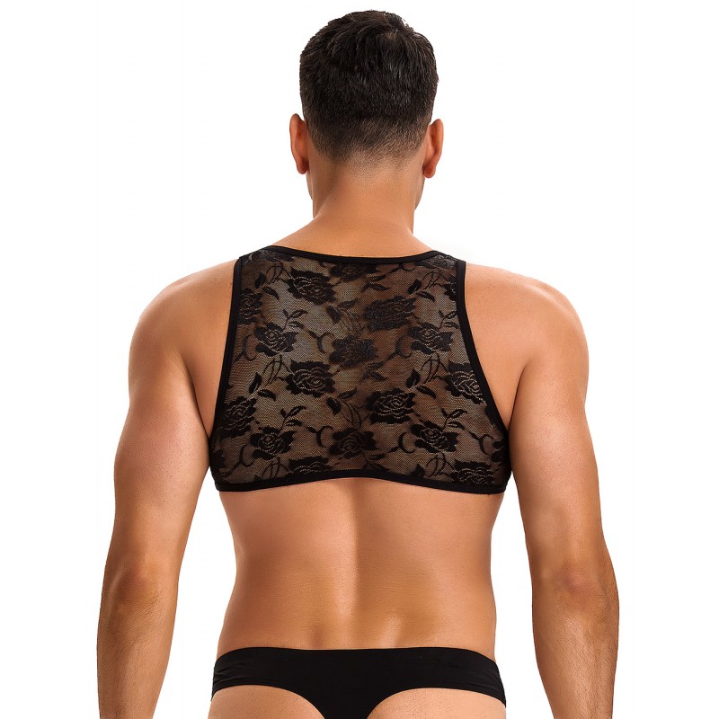 Black Men Sexy Lace Lingerie Top. Артикул: IXI64014