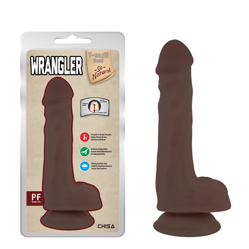 Фаллоимитатор на присоске T-Skin Real Wrangler Brown. Артикул: IXI64070