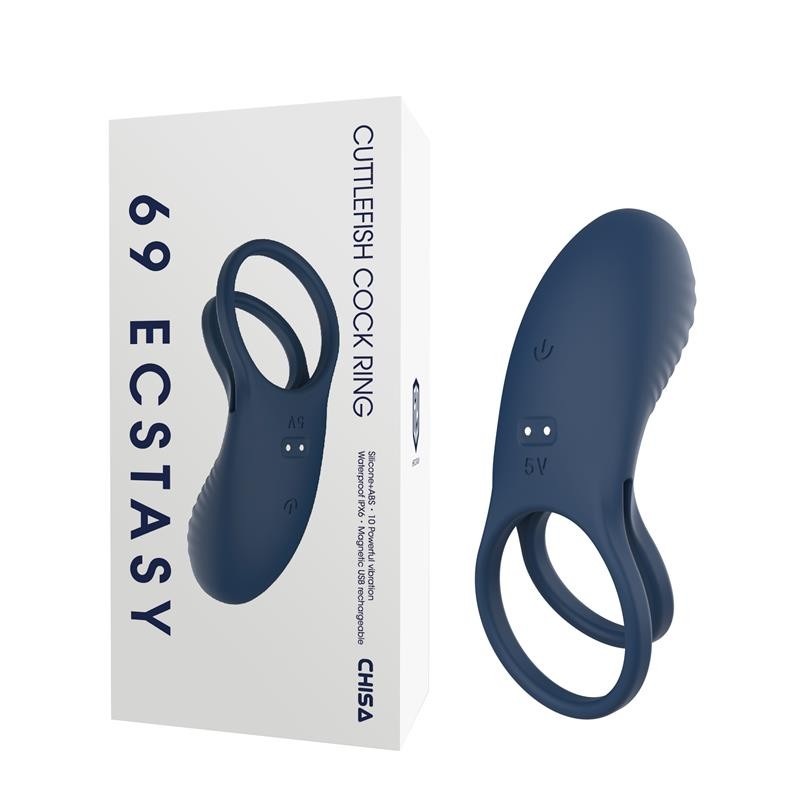 Эрекционное кольцо с вибростимулятором 69 Ecstasy Cuttlefish Cock Ring. Артикул: IXI64075