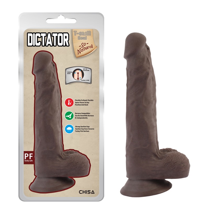 Фаллоимитатор на присоске T-Skin Real Dictator Brown. Артикул: IXI64078