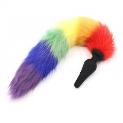    Silicone Rainbow Tail Plug   