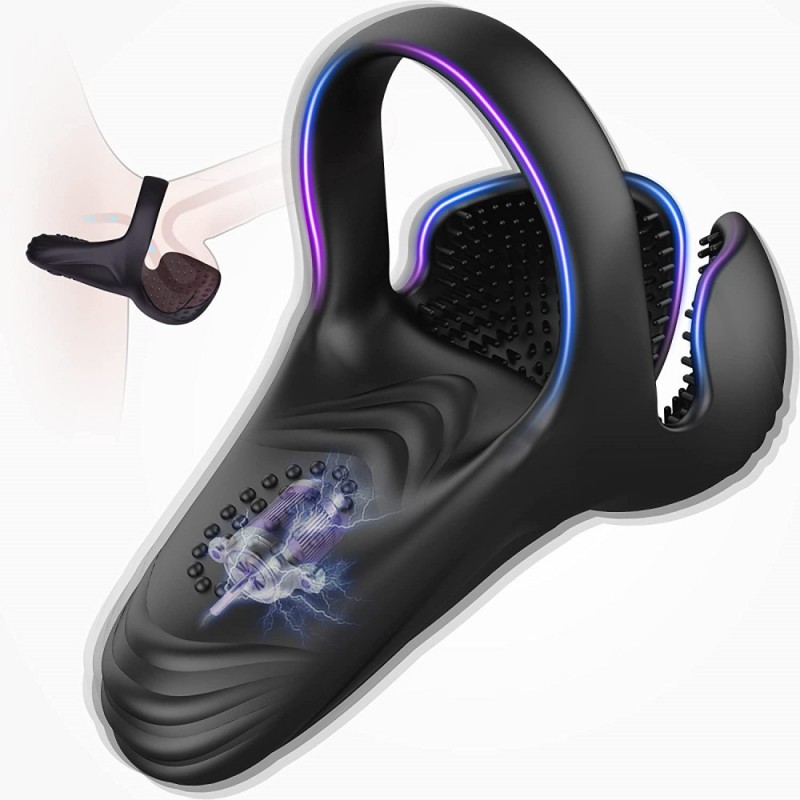 Jungle vibrating Ring With Ball Holder-Black. Артикул: IXI64115