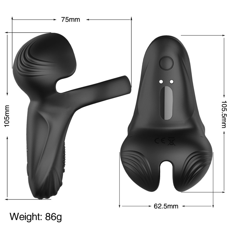 Jungle vibrating Ring With Ball Holder-Black. Артикул: IXI64115
