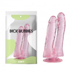 Double Penetration Transparent Realistic Dildo-Pink