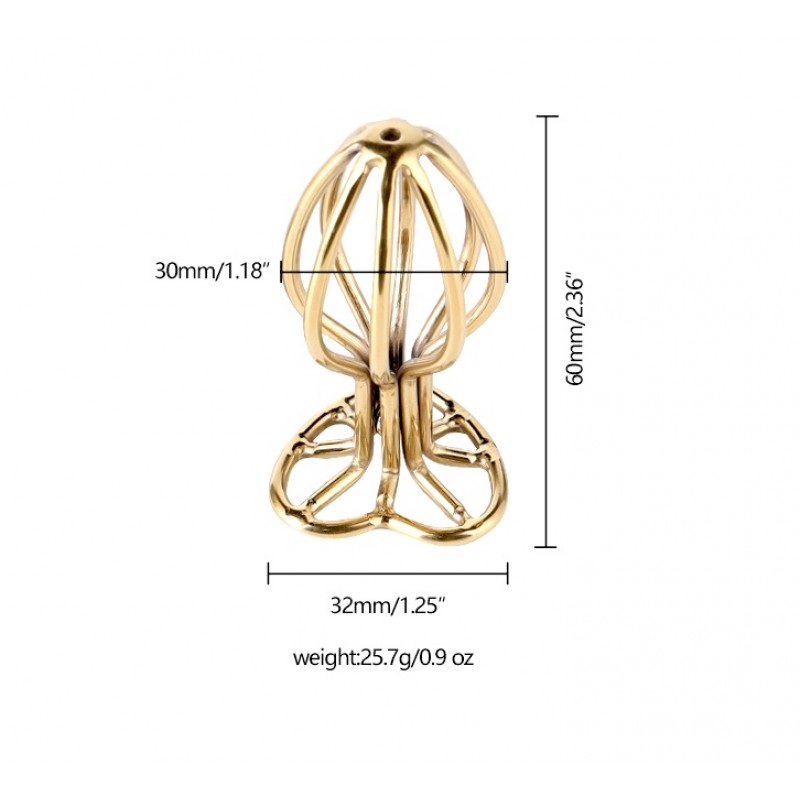 Butt Plug Hollow Heart Shaped Anal Toy Golden Small. Артикул: IXI64140