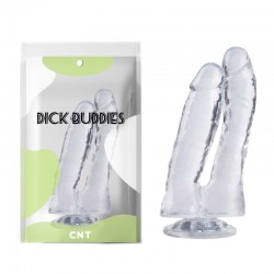 Double Penetration Transparent Realistic Dildo-Clear